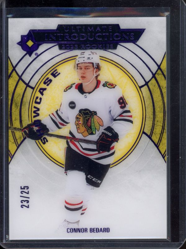 Connor Bedard 2023 Ultimate Collection #UI-98 Ultimate Introductions - Purple /25 Rookie RAW