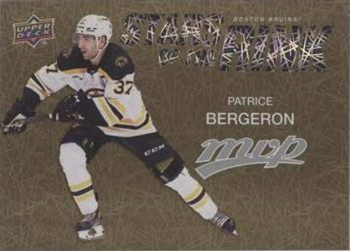 Patrice Bergeron 2023 Upper Deck MVP #SS-25 Stars of the Rink - Gold RAW