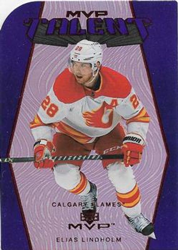 Elias Lindholm 2023 Upper Deck MVP #MT-28 Colors & Contours - Purple /3 RAW