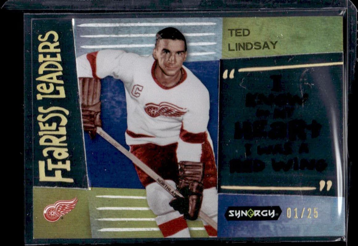 Ted Lindsay 2023 Upper Deck Synergy #LD-24 Fearless Leaders - Spectrum /25 RAW