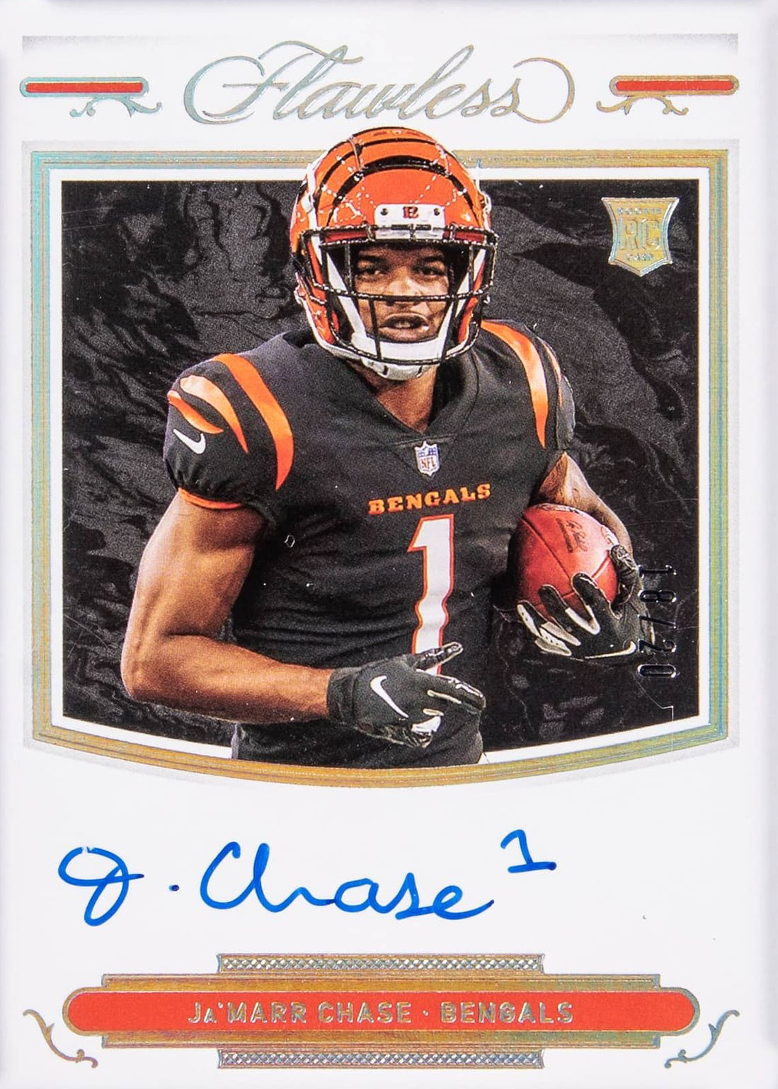 Ja'Marr Chase 2021 Flawless #RSS-JMC Rookie Shadow Signatures