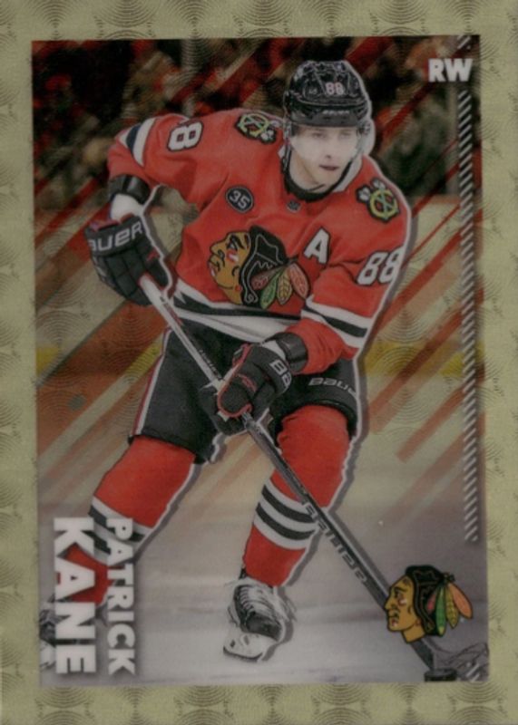Patrick Kane 2022 Topps Chrome NHL Sticker Collection #109 Superfractor /1 RAW