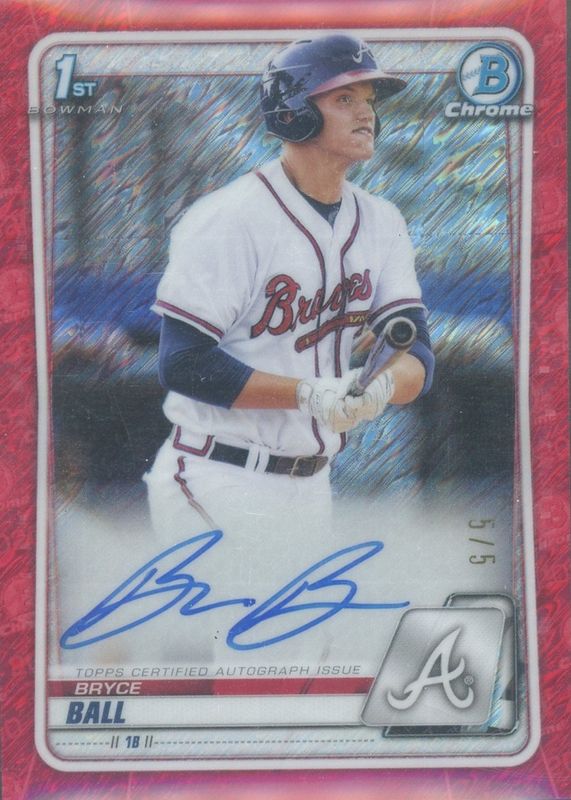 2020 Bowman #CPA-BBA Chrome Prospect Auto - Red Shimmer Refractor /5 (1st)