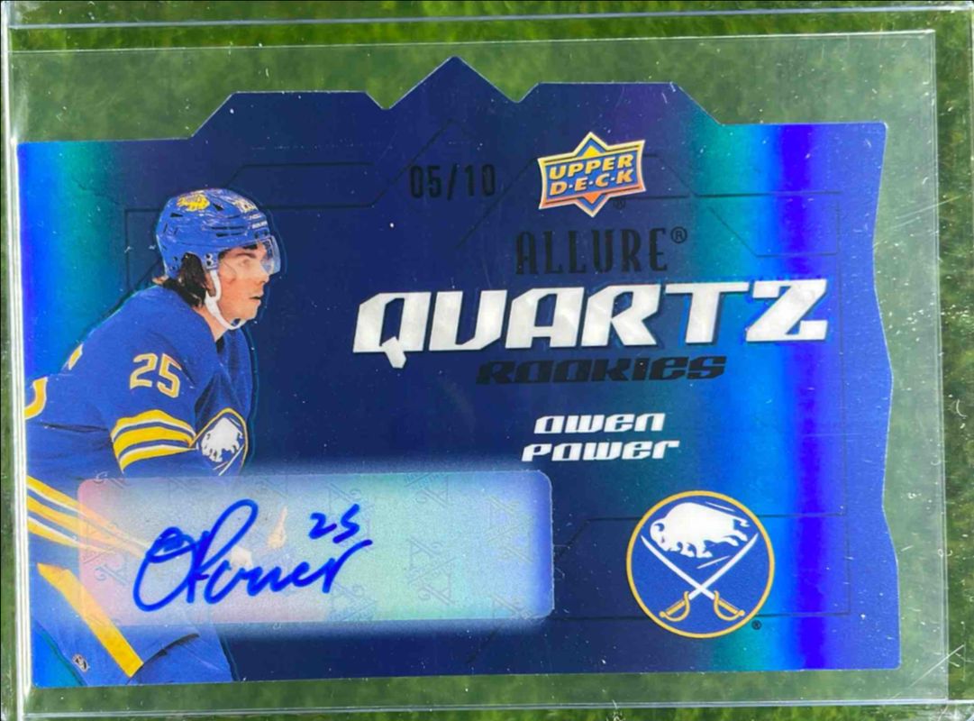 Owen Power 2022 Upper Deck Allure #AQ-OP Quartz Rookies Autographs - Blue /10 RAW