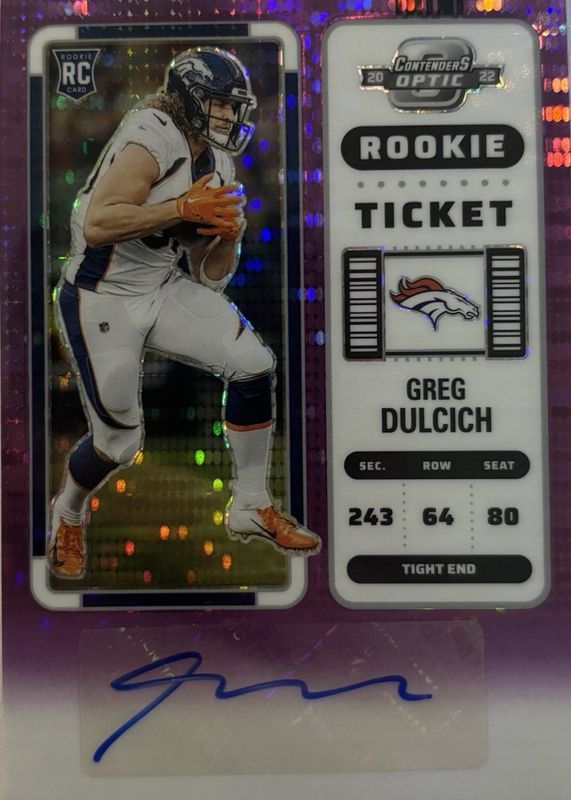 2022 Contenders Optic #166 Rookie Ticket Auto - Purple Pulsar /21