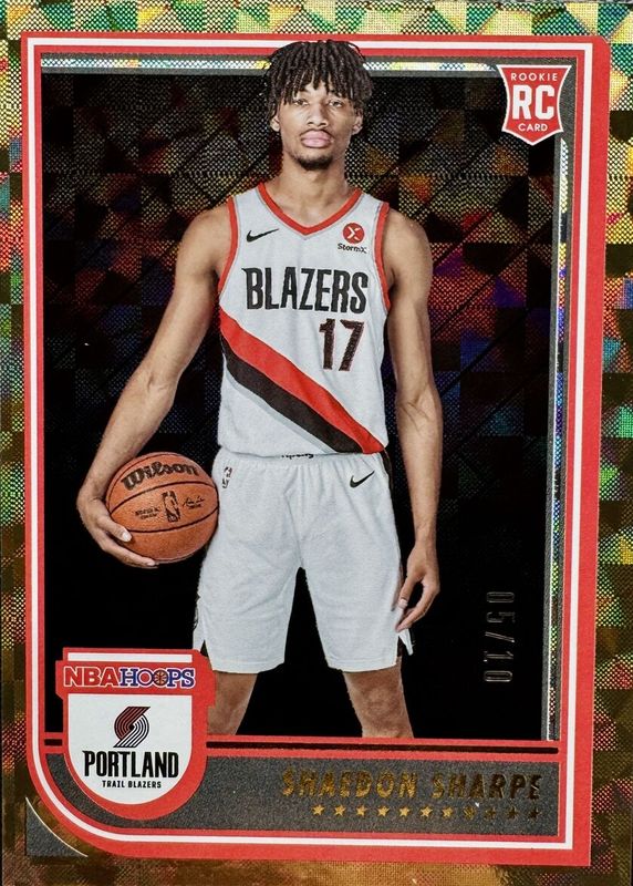 Shaedon Sharpe 2022 Hoops #237 Hyper Gold /10 Rookie RAW