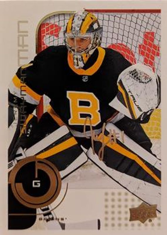 Jeremy Swayman 2022 Upper Deck MVP #75 20th Anniversary - Gold Script RAW