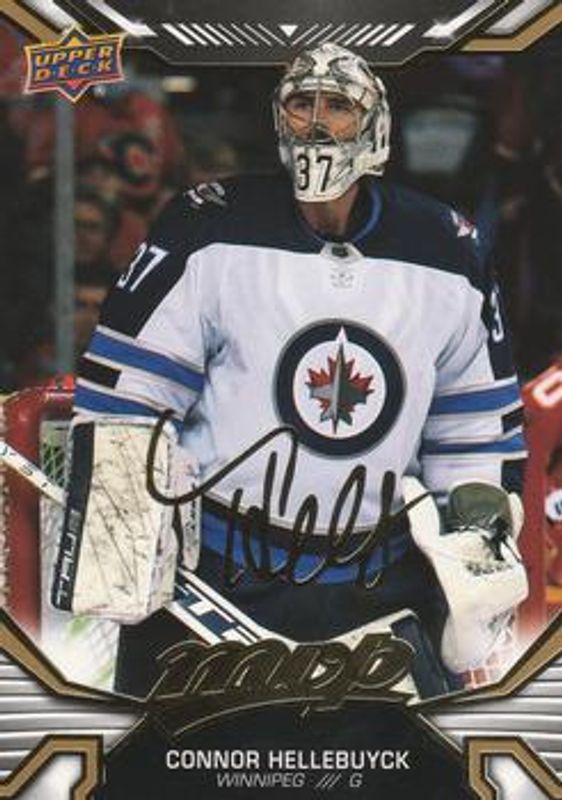 Connor Hellebuyck 2022 Upper Deck MVP #205 Gold Script RAW