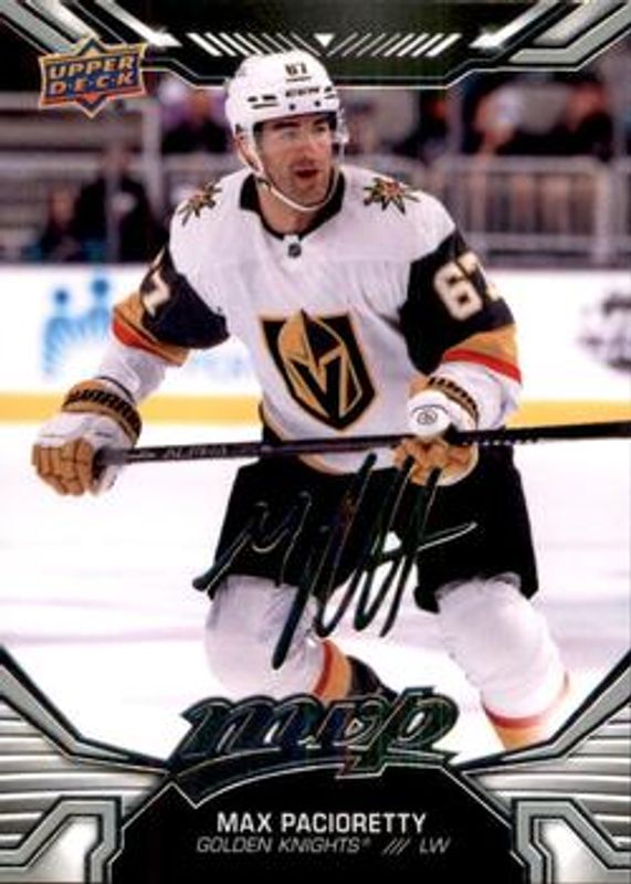 Max Pacioretty 2022 Upper Deck MVP #26 Silver Script RAW