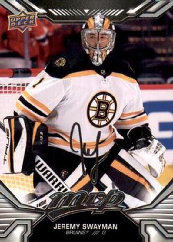 Jeremy Swayman 2022 Upper Deck MVP #67 Silver Script RAW
