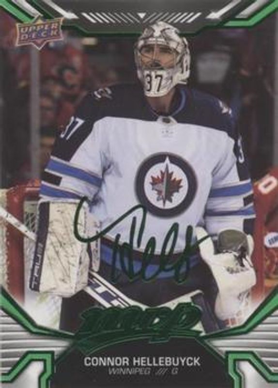 Connor Hellebuyck 2022 Upper Deck MVP #205 Green Script RAW