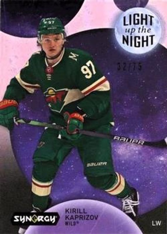 Kirill Kaprizov 2022 Upper Deck Synergy #LN-KK Light Up the Night - Pink /75 RAW