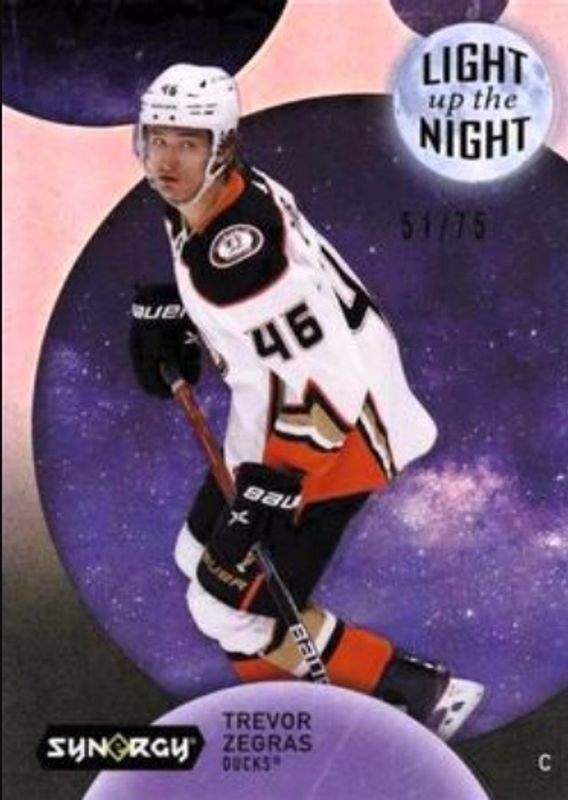 Trevor Zegras 2022 Upper Deck Synergy #LN-TZ Light Up the Night - Pink /75 RAW
