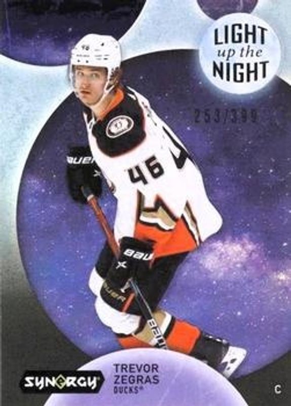 Trevor Zegras 2022 Upper Deck Synergy #LN-TZ Light Up the Night - Blue /399 RAW