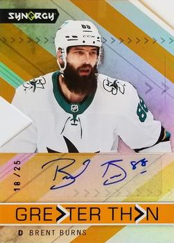 Brent Burns 2022 Upper Deck Synergy #GT-BB Greater Than Signatures