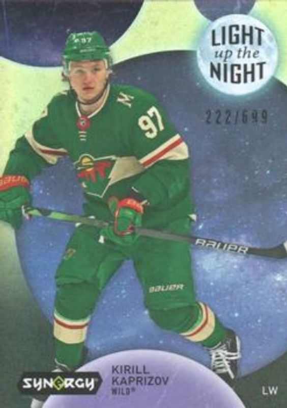Kirill Kaprizov 2022 Upper Deck Synergy #LN-KK Light Up The Night Neon - Yellow /699 RAW