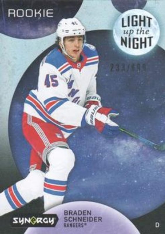 Braden Schneider 2022 Upper Deck Synergy #LNR-BR Light Up the Night Rookies /899 RAW