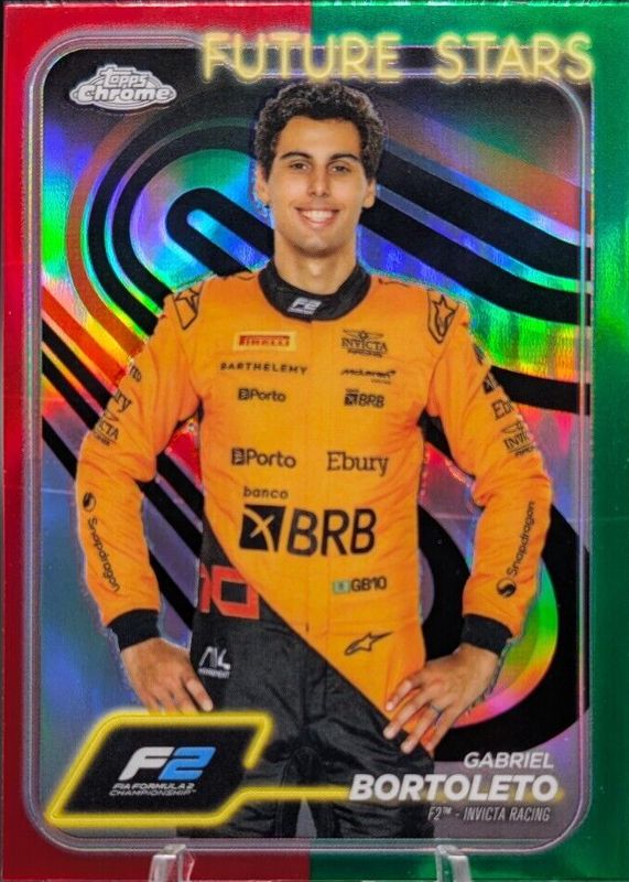 Gabriel Bortoleto 2024 Topps Chrome Formula 1 #28 Red & Green Refractor PSA 10