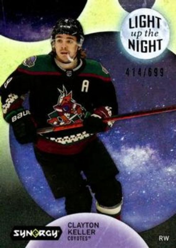 Clayton Keller 2022 Upper Deck Synergy #LN-CK Light Up The Night Neon - Yellow /699 RAW