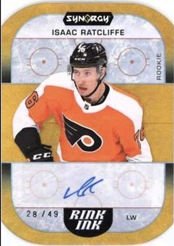 Isaac Ratcliffe 2022 Upper Deck Synergy #RIR-IR Rink Ink Rookies - Orange /49 RAW