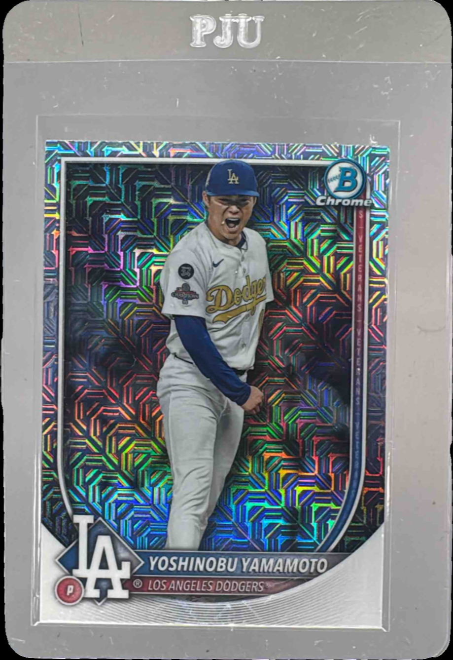 Yoshinobu Yamamoto 2025 Bowman Chrome Mega Box #76 Mojo Refractor