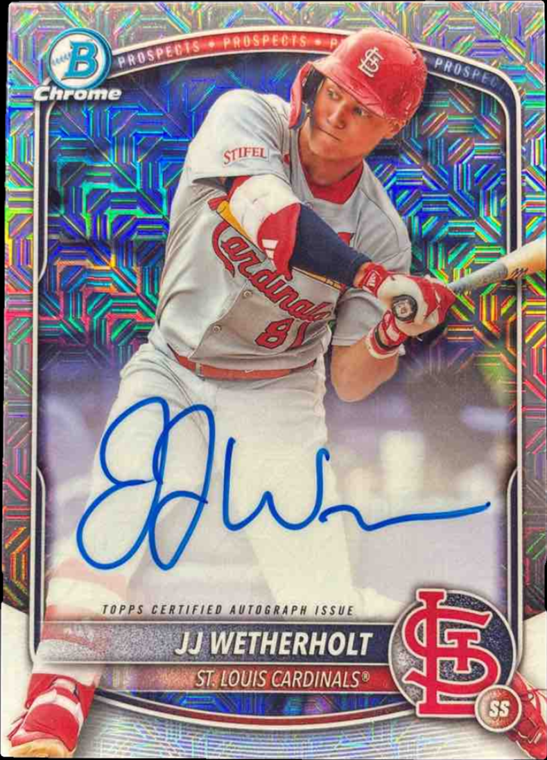 JJ Wetherholt 2025 Bowman Chrome Mega Box #BMA-JW Mojo Refractor