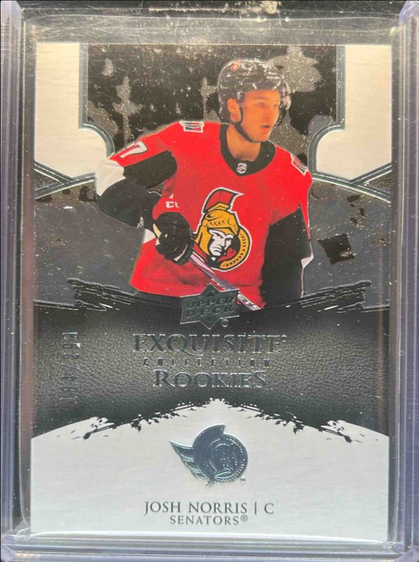 Josh Norris 2021 Upper Deck Ice #R-3 2020 Upper Deck Exquisite Collection Update: Rookies /299 RAW