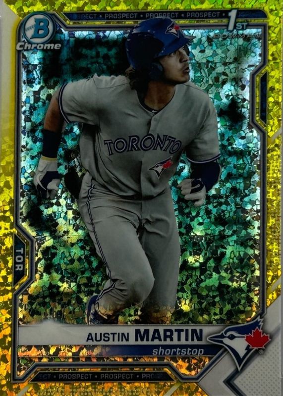 2021 Bowman #BCP-87 Chrome Prospects - Yellow Mini-Diamond Refractor /75 (1st)