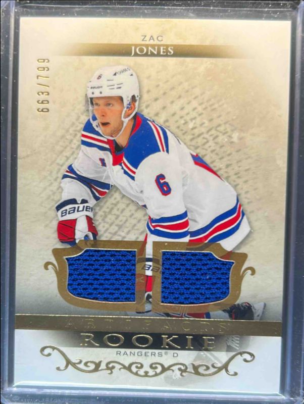 Zac Jones 2021 Upper Deck Artifacts #179 Material - Gold /199 Rookie RAW
