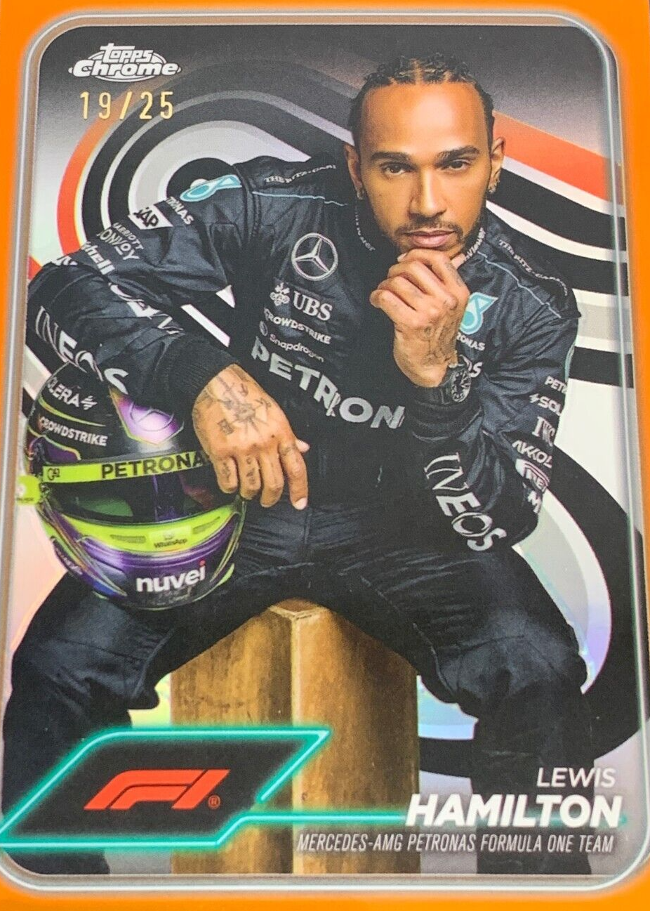 Lewis Hamilton 2024 Topps Chrome Formula 1 #6 Orange Refractor /25