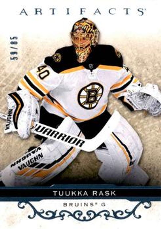 Tuukka Rask 2021 Upper Deck Artifacts #66 Light Blue Steel /85 RAW