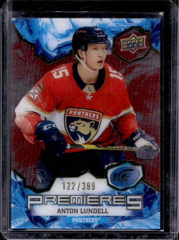 Anton Lundell 2021 Upper Deck Ice #230 Red /399 Rookie RAW