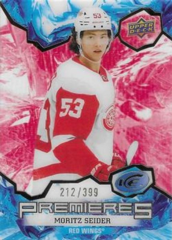 Moritz Seider 2021 Upper Deck Ice #248 Red /399 Rookie RAW