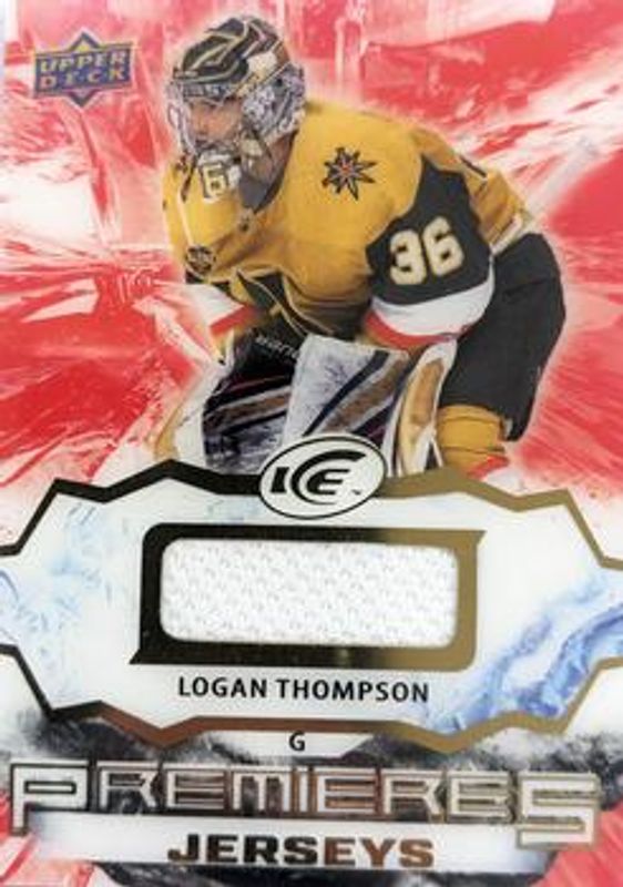 Logan Thompson 2021 Upper Deck Ice #IPA-LT Ice Premieres - Jersey Rookie RAW