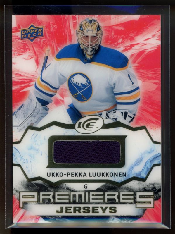 Ukko-Pekka Luukkonen 2021 Upper Deck Ice #IPA-UL Ice Premieres - Jersey Rookie RAW