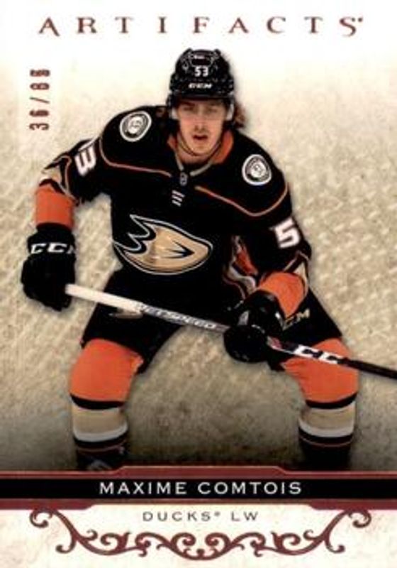 Max Comtois 2021 Upper Deck Artifacts #38 Rose /65 RAW