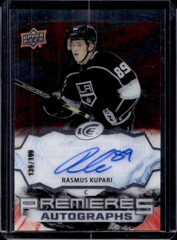 Rasmus Kupari 2021 Upper Deck Ice #IPA-RK Ice Premieres Autographs /199 Rookie RAW