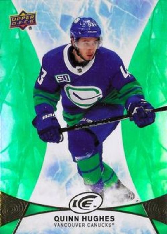 Quinn Hughes 2021 Upper Deck Ice #22 2020 - Green RAW