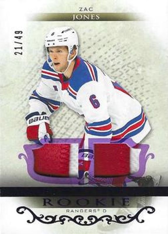 Zac Jones 2021 Upper Deck Artifacts #179 Material - Purple /15 Rookie RAW