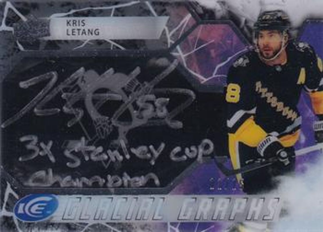 Kristopher Letang 2021 Upper Deck Ice #GG-KL Glacial Graphs - Black /25 RAW