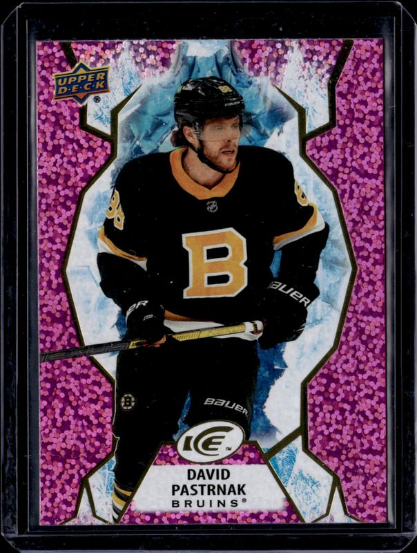 David Pastrnak 2021 Upper Deck Ice #57 Lavender RAW