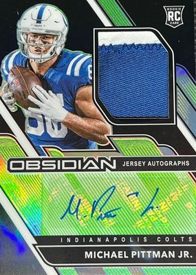 2020 Obsidian #214 Rookie Jersey Autographs - Electric Etch Green /50
