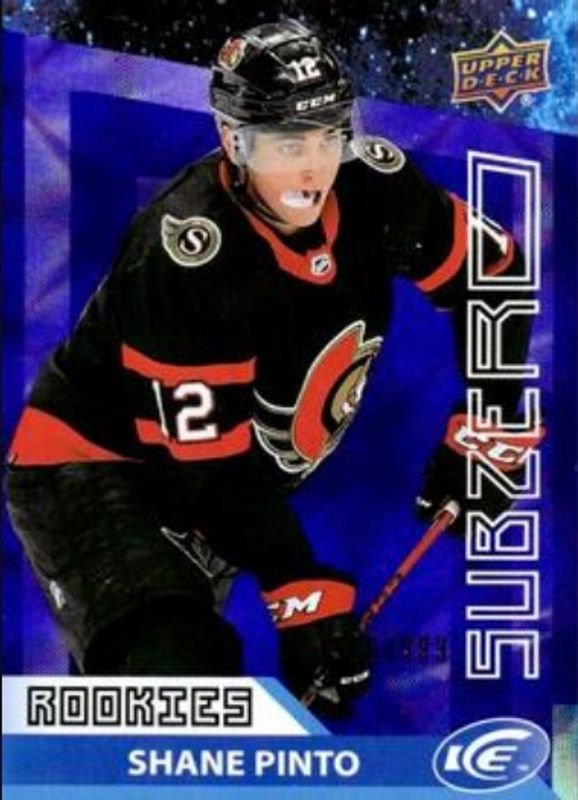 Shane Pinto 2021 Upper Deck Ice #SZ-32 Sub Zero /999 Rookie RAW