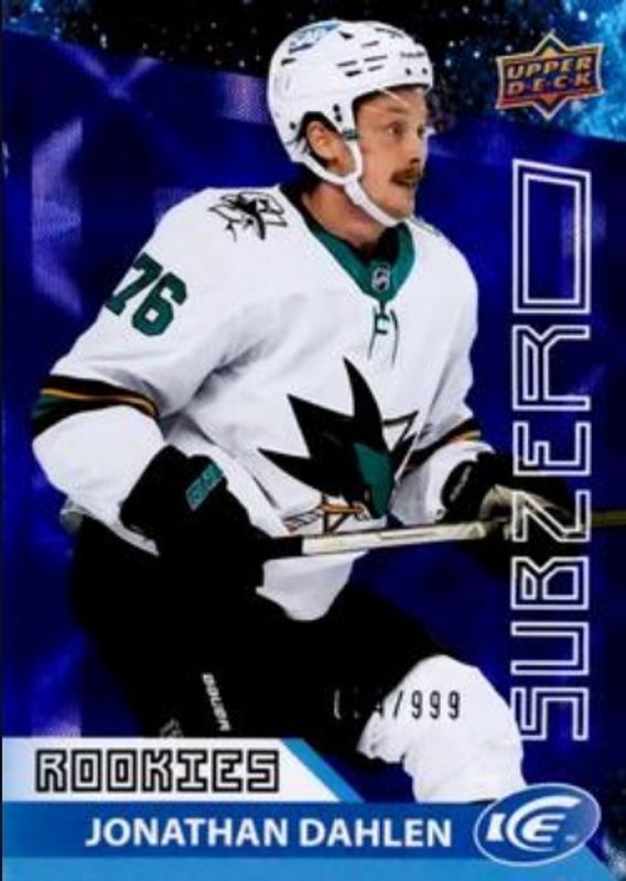 Jonathan Dahlen 2021 Upper Deck Ice #SZ-28 Sub Zero /999 Rookie RAW