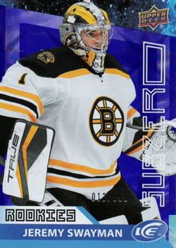 Jeremy Swayman 2021 Upper Deck Ice #SZ-30 Sub Zero /999 Rookie RAW