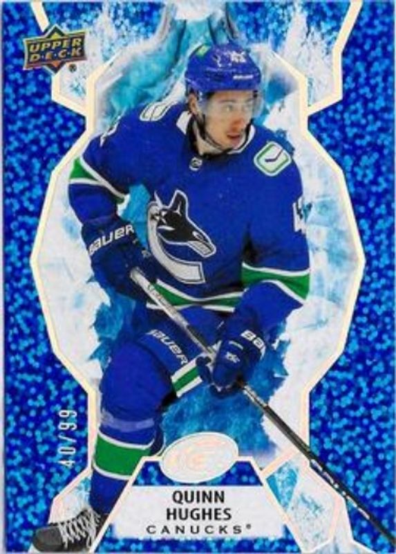 Quinn Hughes 2021 Upper Deck Ice #46 Royal Blue /99 RAW