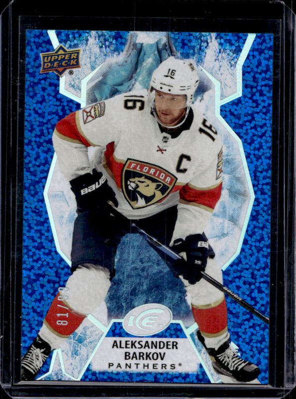 Aleksander Barkov 2021 Upper Deck Ice #10 Royal Blue /99 RAW