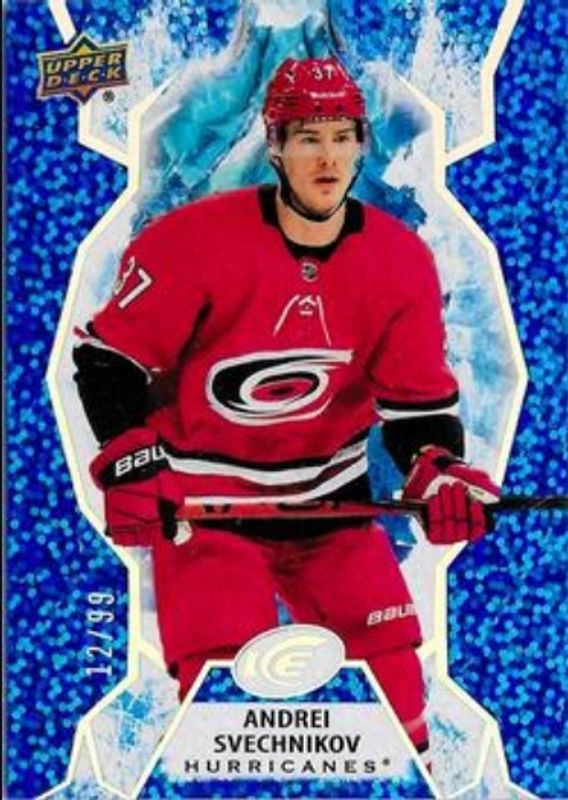 Andrei Svechnikov 2021 Upper Deck Ice #97 Royal Blue /99 RAW
