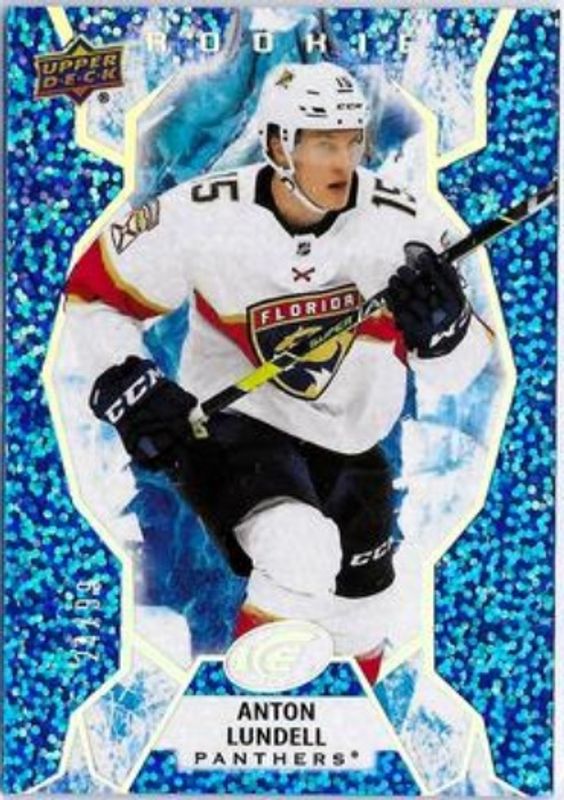 Anton Lundell 2021 Upper Deck Ice #101 Royal Blue /99 Rookie RAW