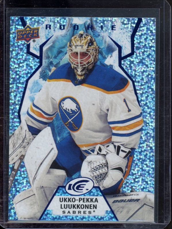 Ukko-Pekka Luukkonen 2021 Upper Deck Ice #102 Ice Blue Rookie RAW